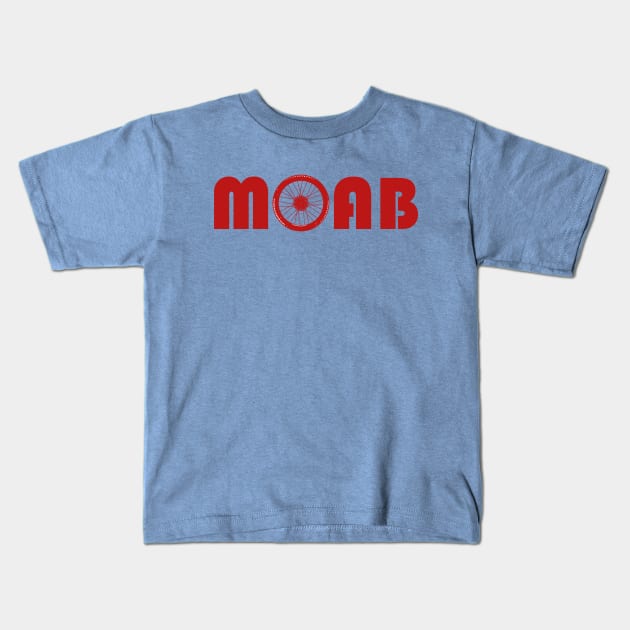 Moab (Bike Wheel) Kids T-Shirt by esskay1000